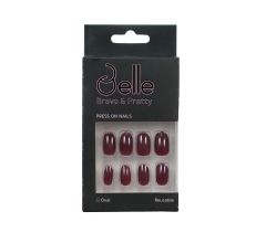 Belle Press On Nails - (Ruby) Glossy red