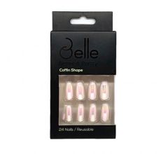 Belle Press On Nails - (Hur) Glossy Metal Pink