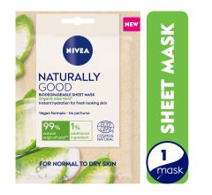 NIVEA Face Sheet Mask Hydrating, Naturally Good with Organic Aloe Vera, 1 Mask