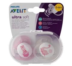 Philips Avent Ultra Soft Soother, 0-6 Months Girl