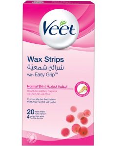 Veet Easy Grip Ready-to-Use Wax Strips For Normal Skin 20 Strips