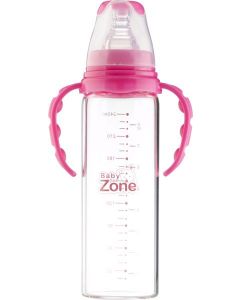 Baby Zone Glass Milk Bottle With Nipple 240 ml