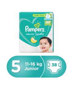 Pampers Active Baby Dry Diapers Size 5 from 11-18 Kg 38 Diapers