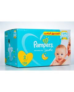 Pampers Baby-Dry, Size 2, Mini, 3-8 kg, Jumbo Box, 136 Diapers