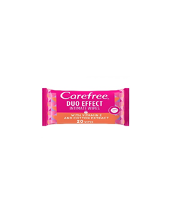 Carefree Duo Effect Intimate Wipes Vitamin E 20 Wipes