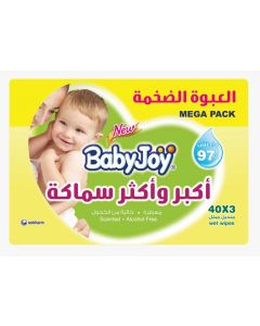 Baby Joy Wet Wipes Thicker&Larger 6X(3X40) Mega Pack