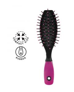 Intervion Hair Brush Mini with Violet Rubber Handle