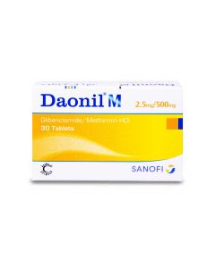 Daonil M lower blood sugar treatment 2.5 Mg/ 500 Mg 30 Tab