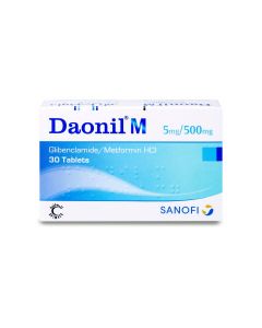 Daonil M lower blood sugar treatment 5 Mg/ 500 Mg 30 Tab