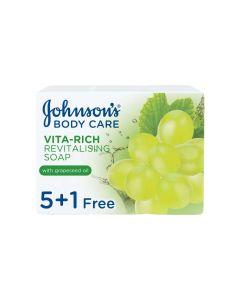 Johnson Vita-Rich revitalising Soap with grapeseed oil 5 +1 free 125g