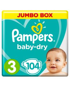 Pampers Size 3 Jumbo Box 104 pieces