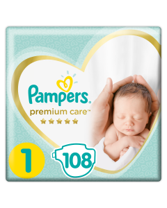 Pampers Premium Care Size 1 Newborn 108 diapers
