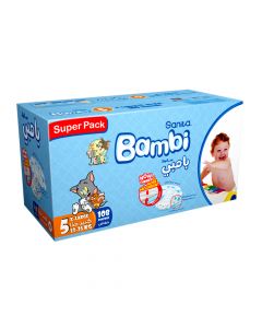 Sanita Bambi Baby Diapers Super Pack 5 X-Large 108 Diapers