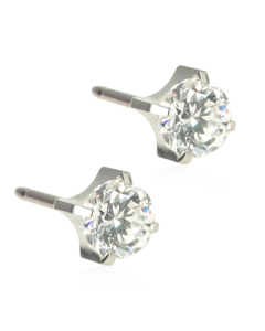 Blomdahl Earrings Tiffany CZ White ST