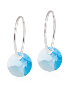 Blomdahl Earrings Round Aquamarine 14MM NT